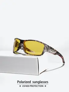 Unisex Camo Frame Polarized Sunglasses, Trendy Casual Sunglasses for Everyday Use, Fashion Accessories for Outdoor Activities