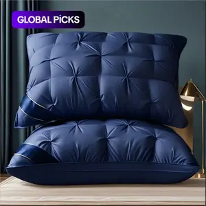 Hotel Quality Pillows Set of 2, Deep Sleep Neck Support, High Density Soft All-Seasons Pillow, Polyester Fiber Filled