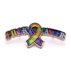 F*ck Cancer Multicolor Graphic Pin