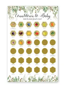 Scratch Off Pregnancy Countdown Chart; Pregnancy Growth Tracker; Nursery Decor Poster; Expectant Mother Gift; Baby Shower Gift