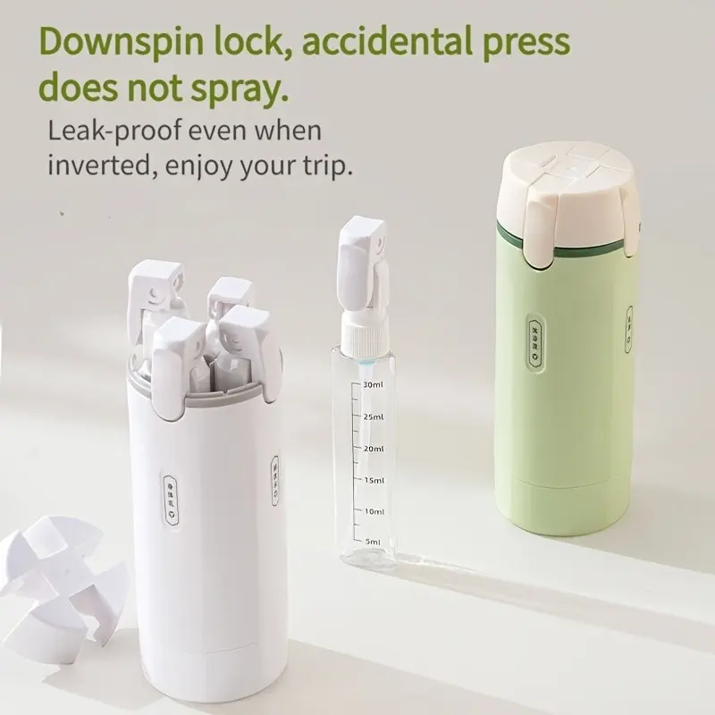 4-in-1 Leak-Proof Travel Dispenser Bottles Set | Refillable Design Round Plastic Containers Suitable for Shampoo, Conditioner, Body Wash & Lotion - Compact Toiletry Kit with Multi- for -the- Hygiene, Refillable for & Travel Pump Bottle