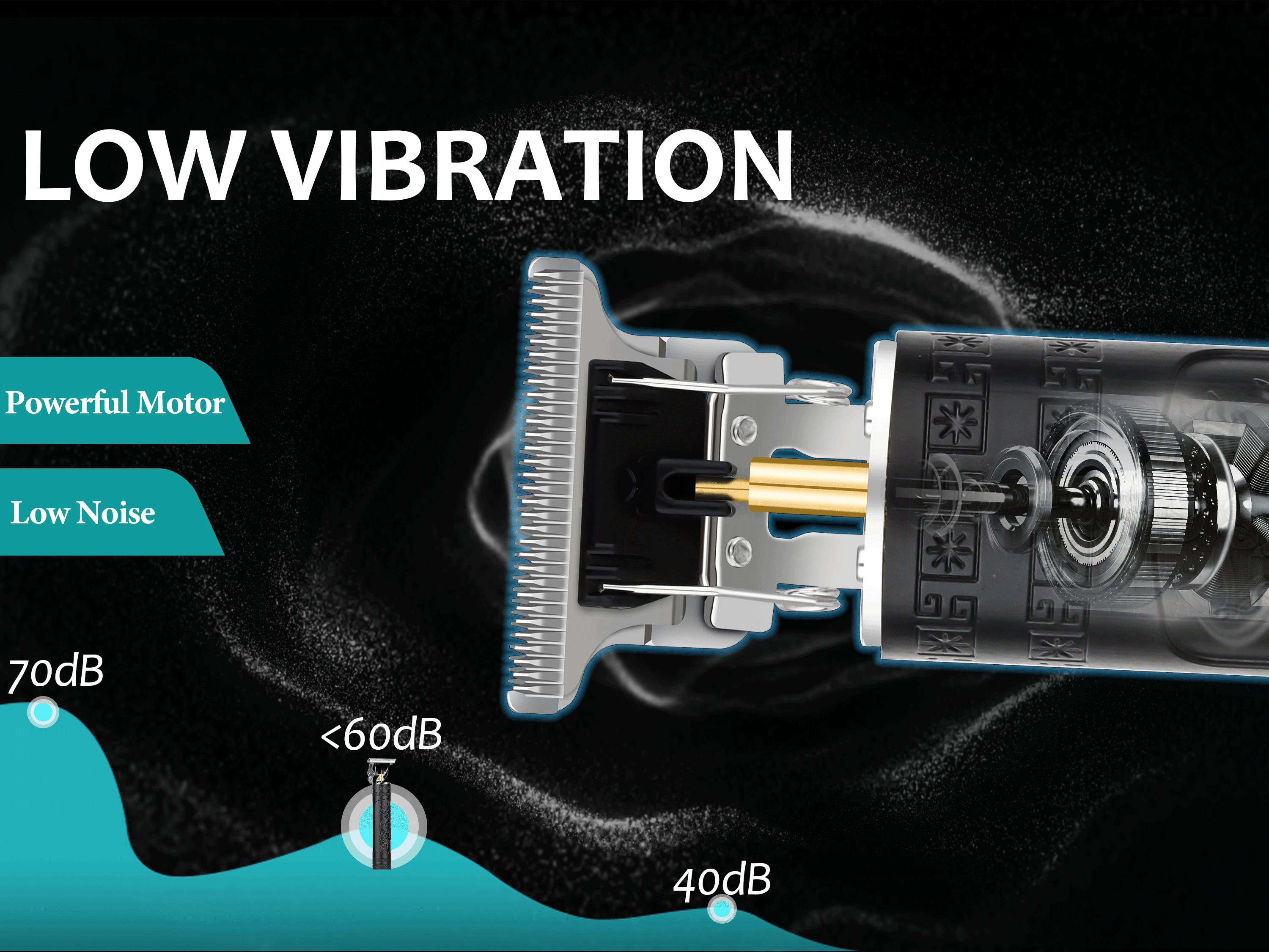 LQT Professional Dragon Engraved Hair Trimmer for Men, Cordless T-Blade Beard Trimmer & Edger, Rechargeable Hair Clipper for Fades, Edges & Grooming