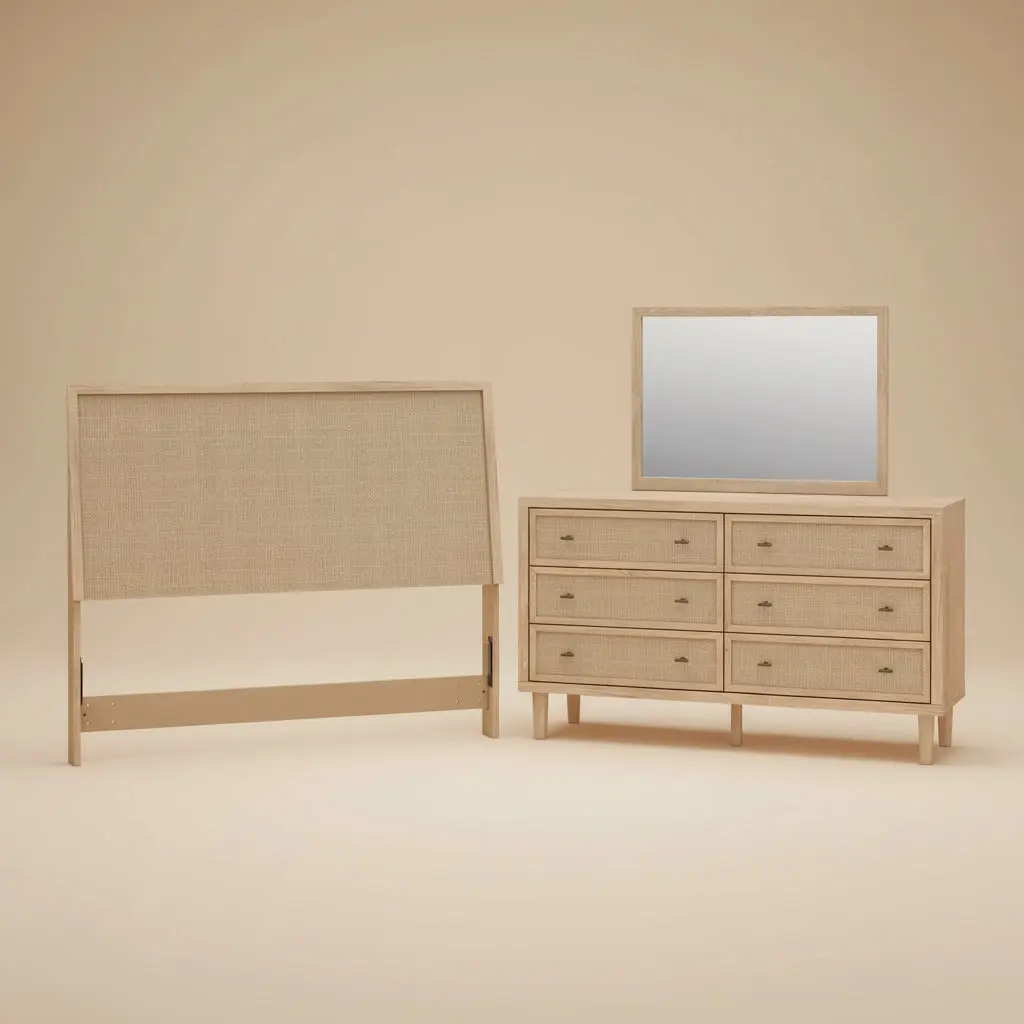 Cielden Queen Panel Headboard, Dresser and Mirror