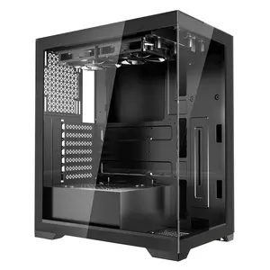 TikTokShopBlackFridayVEVOR PC Gaming Case, Mid-Tower, Computer Case with High-Airflow Tempered Glass Panel, Dust Filter, 2 x 120 mm Fans, Cable Management, for GPU up to 360 mm in Length, Compatible with ATX/M-ATX/ITX