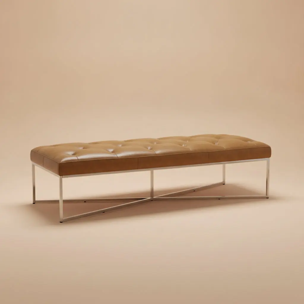 Salado Tan Leather Bench Salado Tan Leather Bench