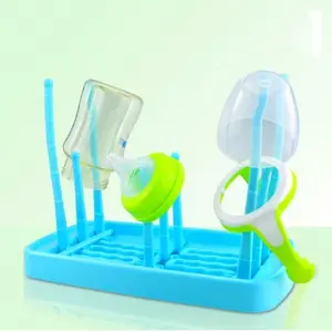 Foldable Baby Bottle Drying Rack, PP Plastic Milk Bottle Storage Holder, Bottle Holders, Dustproof Organizer for Infant Feeding Accessories