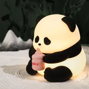 Panda Design USB Rechargeable LED Lamp, Cute Panda Night Light, Portable Nursery Decorative Light for Bedroom & Dormitory