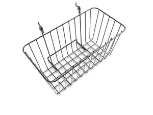 FixtureDisplays® 12 x 6 Wire Rectangular Basket for Gridwall or Slatwall - Black119076 119076