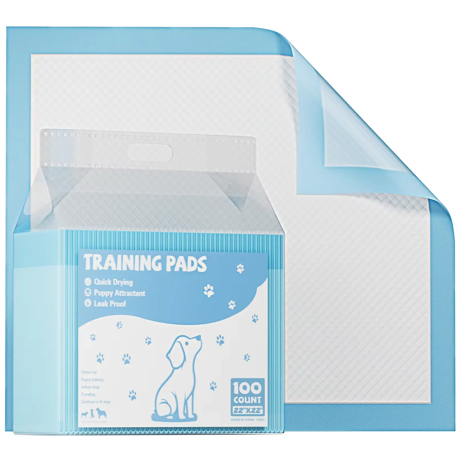 100 Count 22' X 22' Super Absorbency Disposable Underpads Leakproof Quick Drying Disposable Pads for Dogs Puppy Cat Pee Pads
