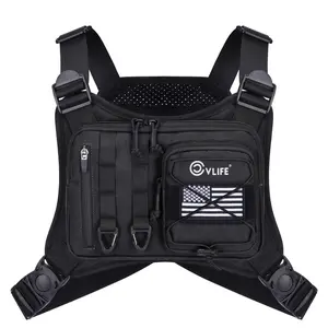【NEW ARRIVEL COLORS】CVLIFE Outdoor Chest Bag for Men, Tactical Chest Pack with Holster, Lightweight EDC Chest Rig Bag with Extra Storage, Adjustable Running Vest Bag for Hiking, Sports, Workouts, Cycling