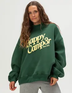 HAPPY CAMP3R Puff Series Womens Mock Neck Sweatshirt