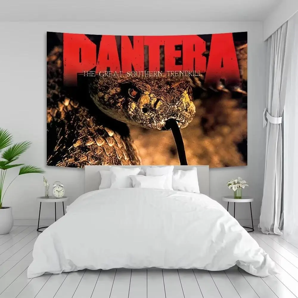 Rock Band Panteras Tapestry Aesthetic Home Decoration Wall Hanging Bedroom Dorm Background Banner Room Club Bar Cafe Decor Gifts