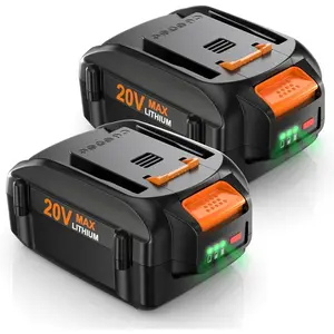 High quality 2 Pack 6.0Ah Replacement Battery for Worx 20V Compatible with Worx 20 Volt Lithium WA3520 WA3525 WG151s WG155s WG251s Cordless Power Tools Battery