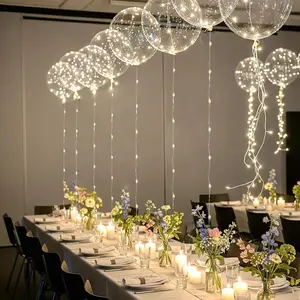 10/20 Pack LED Balloons, 20 Inches Light Up Balloons, Clear Helium Bobo Balloons, Glow Bubble With String Lights for Valentines Day, Halloween, Christmas, Wedding, Birthday Party Decoration