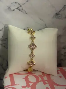 Pink clover bracelet