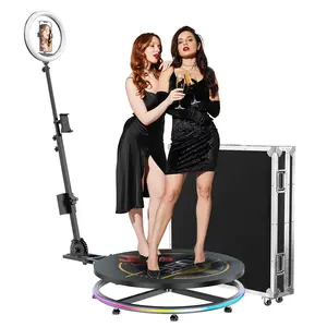 MWE 80CM 360 Photo Booth with Software App Remote Control 360° Auto Slow Rotation Shooting for Events, Wedding and Parties, Standing for 2-3 Person Tripod Stabilizer Selfie Accessories