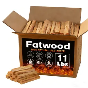 11lb Fatwood Fire Starter Sticks | 100% Natural Fire Starters for Campfires, Firepit, Fireplaces, BBQ, Wood Stoves | Easy Ignition w/Just 2 Sticks | Camping Essentials (11lb Box)