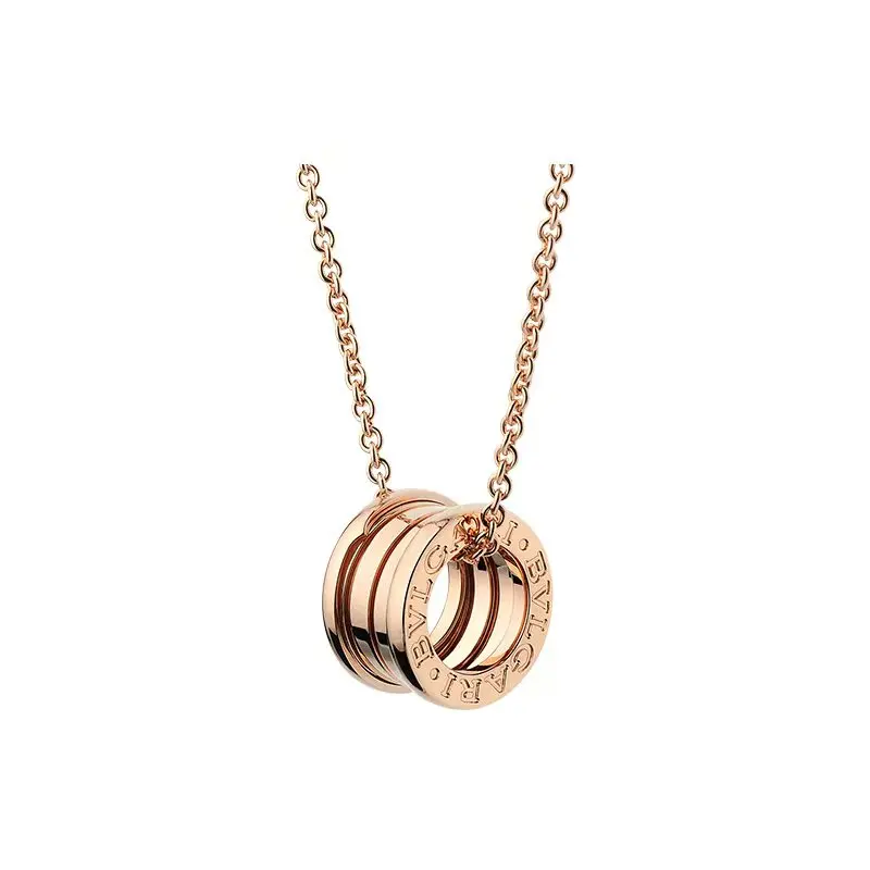 Pre-owned 99% New BVLGARI B.zero1 Pendant Necklace 18K Rose Gold Spring Chain Necklace Luxury Designer Jewelry For Women