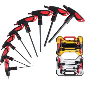 T Handle Allen Wrench Set Metric, 8 count Heavy Duty Standard Long Tee Handle Allen Hex Key Set, 2-10mm