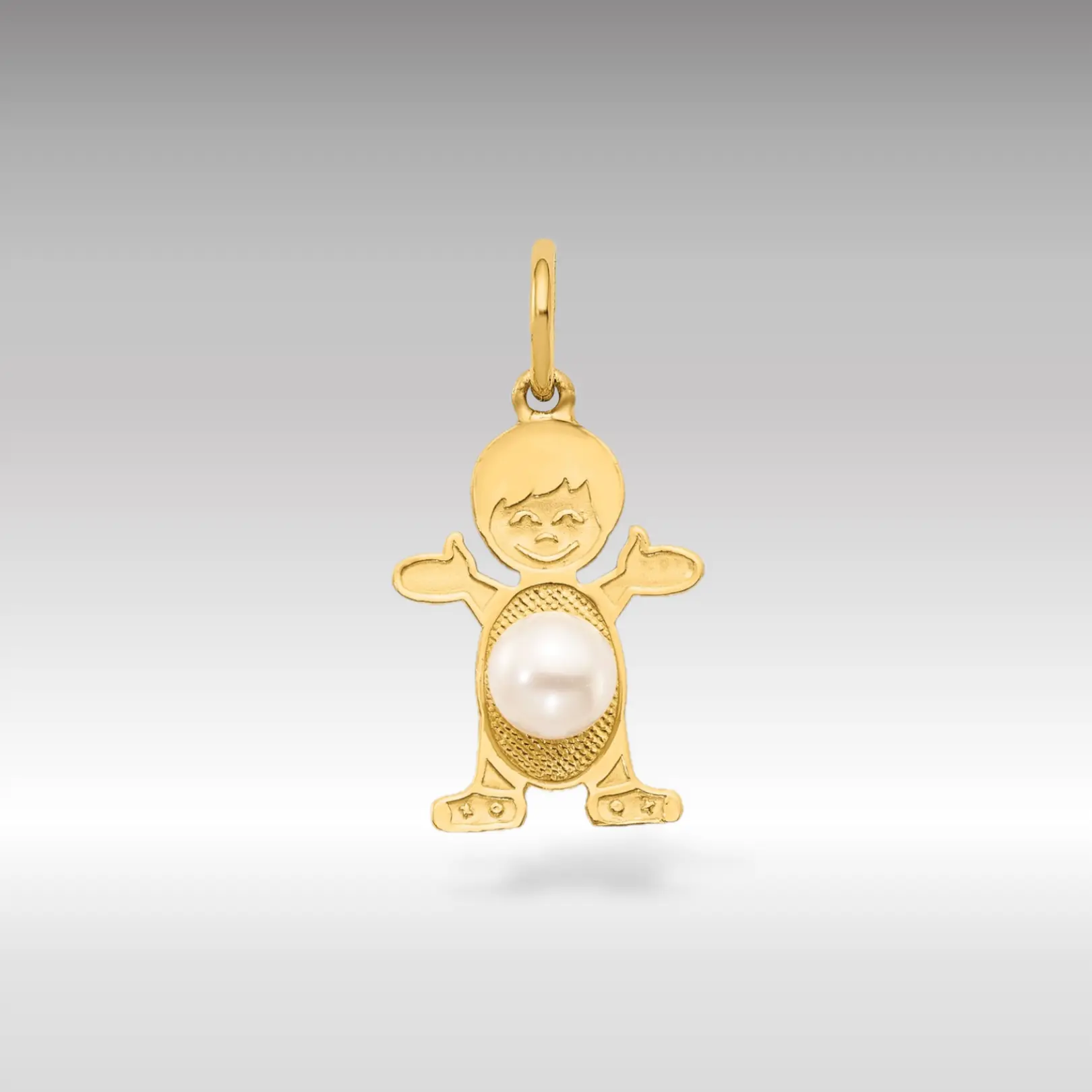 14K Gold Boy June Birthstone Pearl Pendant