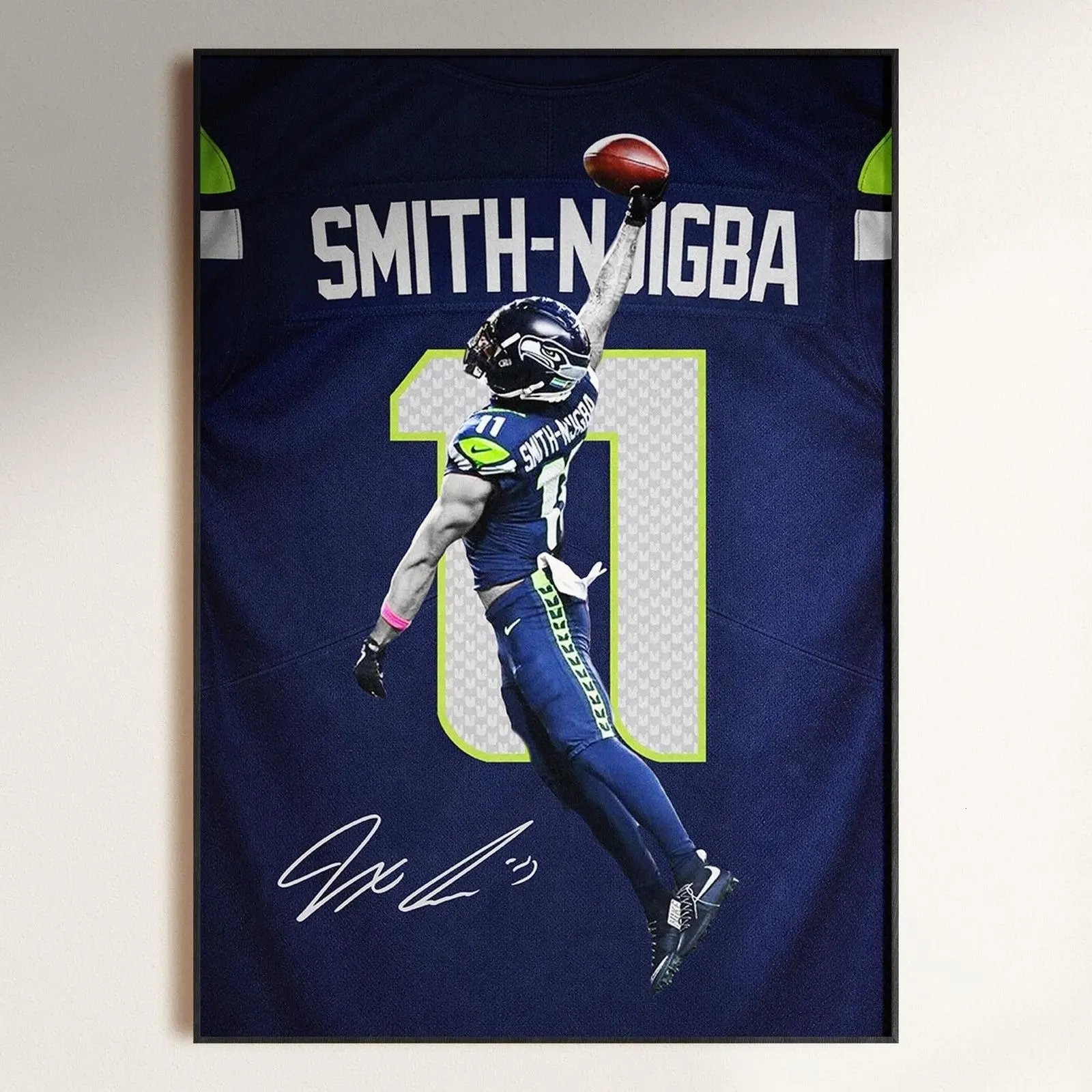 Jaxon Smith-Njigba Poster, Seattle Seahawks Wide Receiver Wall Art Print, NFL Football Fan Room Decor Gift, Sports Bedroom Aesthetic UNFRAMED
