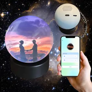 Memory Orb Crystal Ball Video Player 2.7" 3D Digital Display Sphere with WiFi Upload Photos Videos from Phone Personalized Gift for Anniversary Birthday Christmas Couples Pets Memorial Decor Glass Magical 3D Display - Boxes