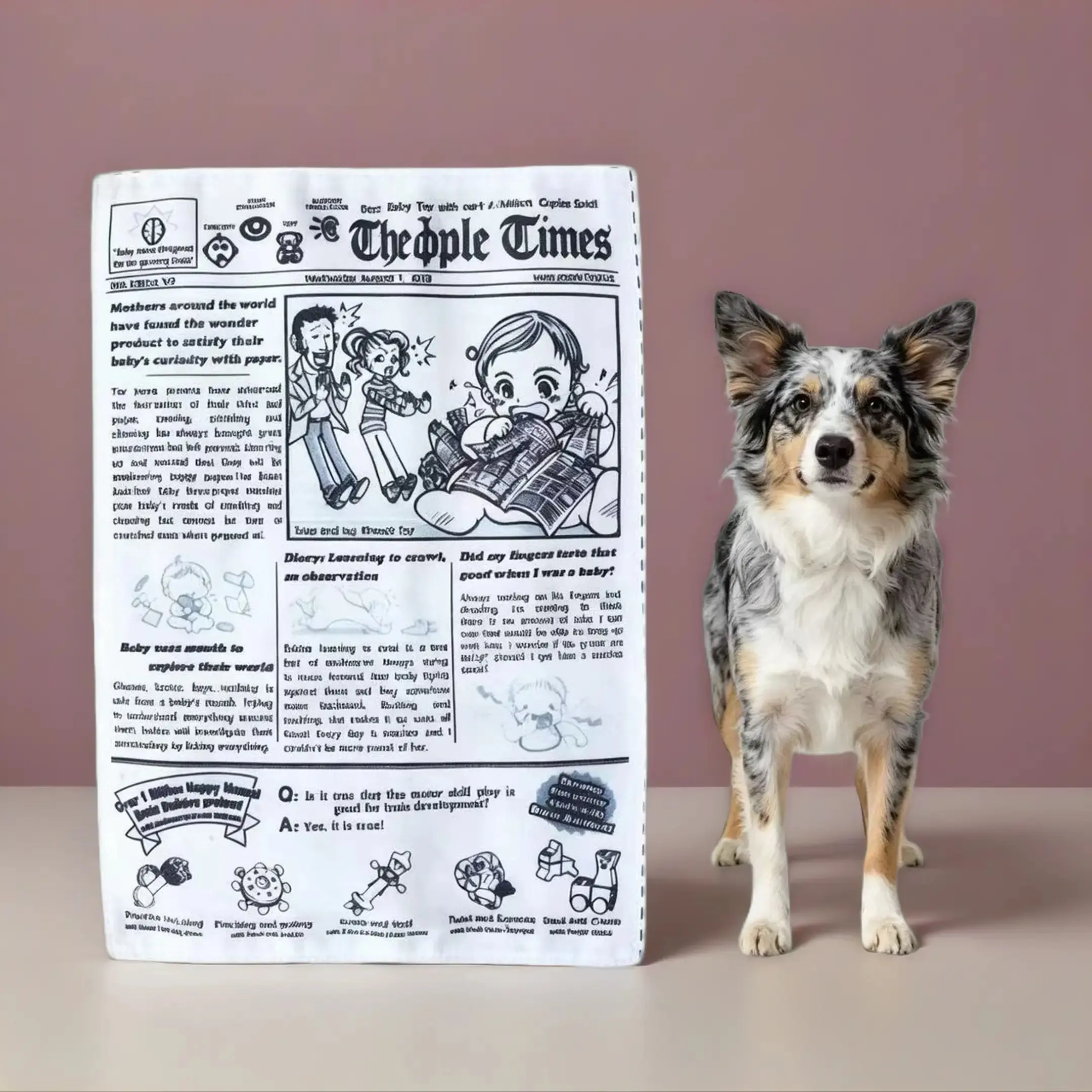 Pet Stress Relief Chewing Toy, Durable Fun Newspaper Design, Sound Paper, Suitable for Cat Dog Entertainment, Ideal Pet Plaything
