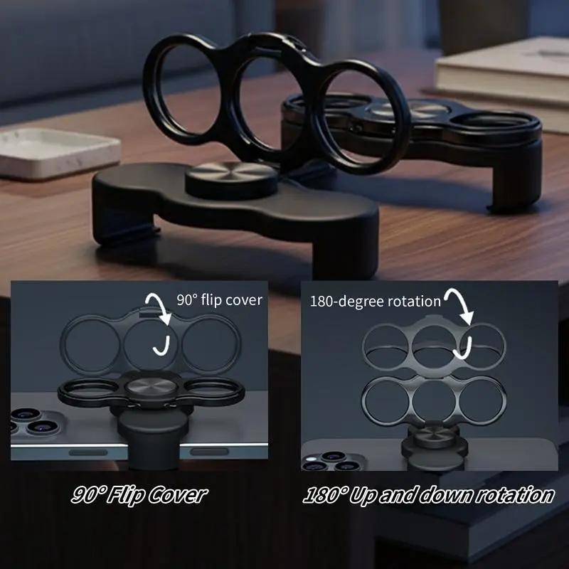 360° Rotating Phone Ring Holder with Dual Finger Loops, Foldable Adjustable Grip Stand for Hands-Free Desktop Use 360° Rotating Phone Ring Holder with Dual Finger Loops, Foldable Adjustable Grip Stand for Hands-Free Desktop Use