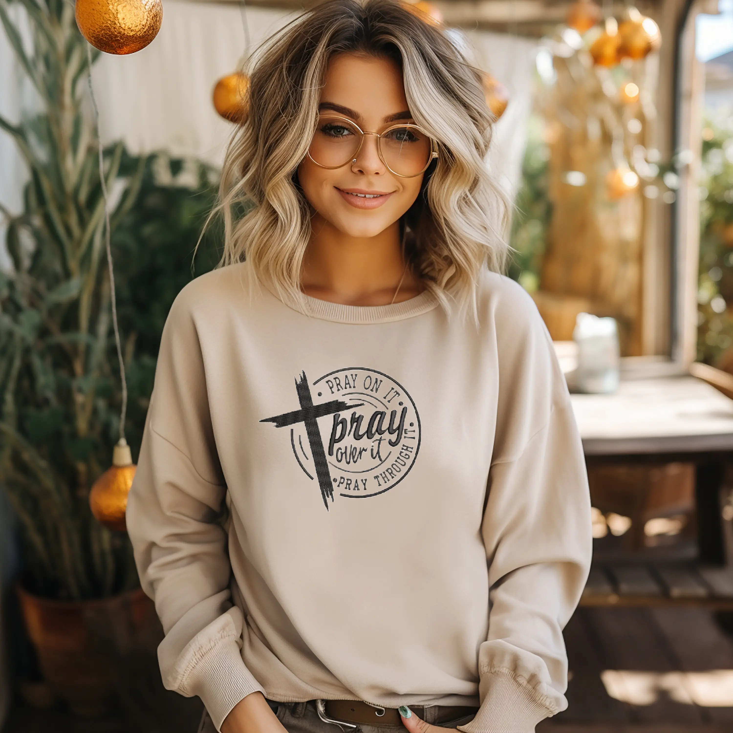 Pray On It, Pray Over It, Pray Through It Sweatshirt