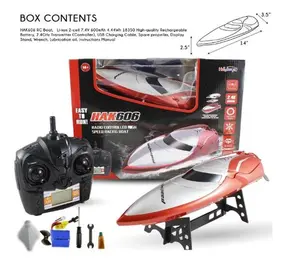 HAK606 High-Speed Remote Control Racing Boat – 2.4GHz RC Boat with Rechargeable Battery, USB Charger, and Spare Propeller – Perfect for Kids & Adults