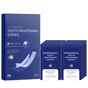 Professional Teeth Whitening Strips, Enamel-Safe Formula with Coconut Oil, Mint Flavor for Sensitive Teeth, 14 Treatments