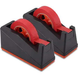 2 Pack Desktop Tape Dispenser Holder with Large 3 Inch Core for Masking, Heat Transfer Sublimation, Painters, Freezer and Kitchen Tapes,