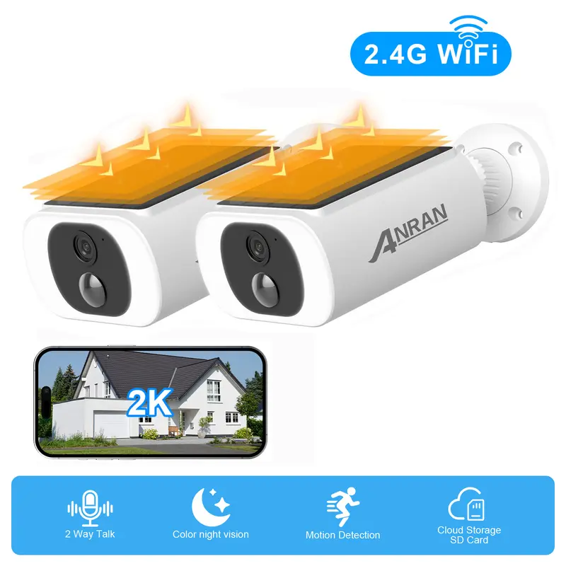 4G LTE Cellular Security Camera, Solar Security Cameras Wireless Outdoor, Solar Powered 3MP 2K No Wifi Security Camera Pir Motion Detection Color Night Vision 2 Way Talk Built In Sim Card