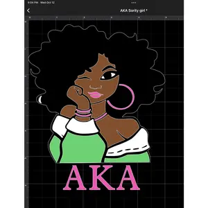 Alpha Kappa Alpha (AKA) Sorority Girl Car Decal - Permanent Vinyl Decoration