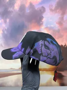 Dandi Hats DandyWood Purp - Black Cap with Purple Graffiti Design & Sneaker Fever CDMX 2025 Logo