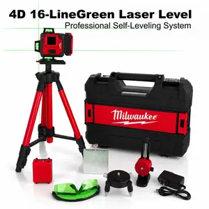 Milwaukee M12 18V 4D Green Beam Laser Level, Cordless Multi-Line Layout Tool with Remote Control and Heavy Duty Tripod Stand, Engineered for Commercial Construction Interior Tile Installation power