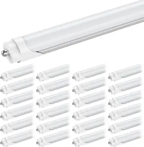 CNSUNWAY 8FT T8 LED Tube Lights (25 Pack) 45W 50W (130W Equiv.) High-Output 6000K Daylight 5400LM FA8 Single Pin Ballast Bypass Frosted Cover for T8/T10/T12 Fluorescent Replacement in Garage ETL 8 Foot Shop Light Bulbs Workshop Low Bay Ceiling Lighting