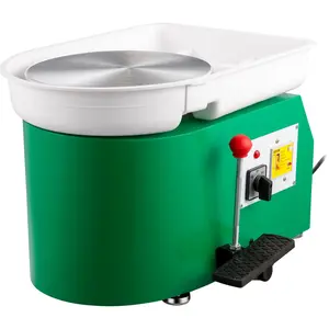 【Spotlight Day】VEVOR Pottery Wheel 28cm Pottery Forming Machine 350W Electric Pottery Wheel with Adjustable Feet Lever Pedal DIY Clay Tool with Tray for Ceramic Work Clay Art DIY Clay Green, 18 Piece