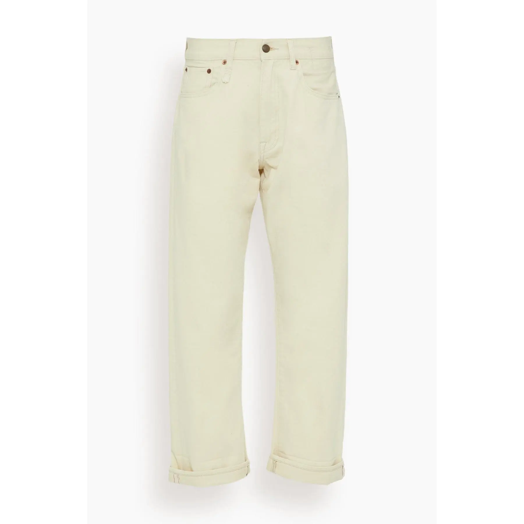 Cuffed X-BF Jean in Bone White Selvedge