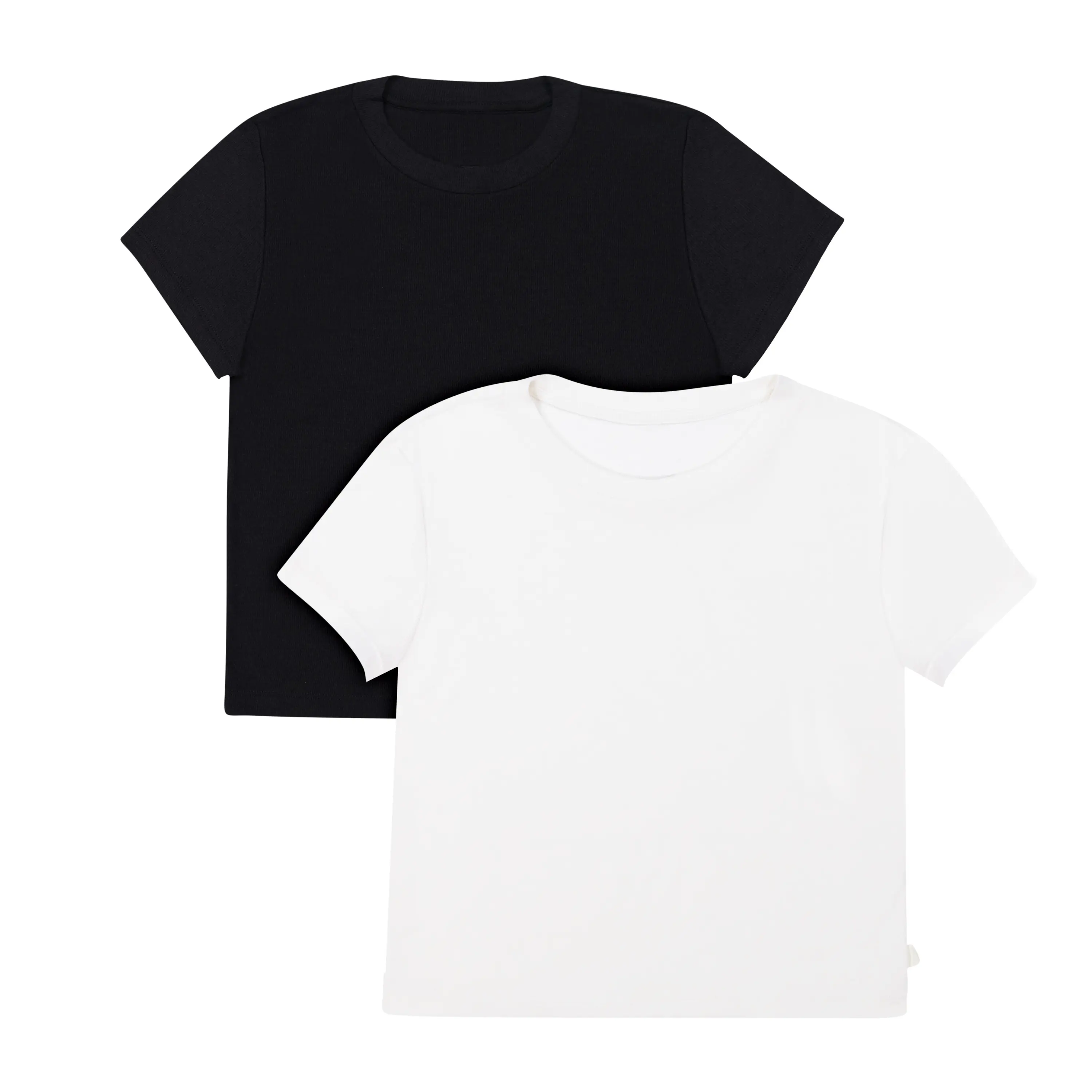 Hanes T-Shirt, 2-Pack, Comfywear SuperSoft Rib Cropped Baby Doll T-Shirt, Loungewear Pack