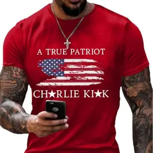 A True Patriot American Flag Shirt, Red T-shirt for Patriot, Wear Red on 14th October Tee, Unisex Graphic Cotton Short Sleeve