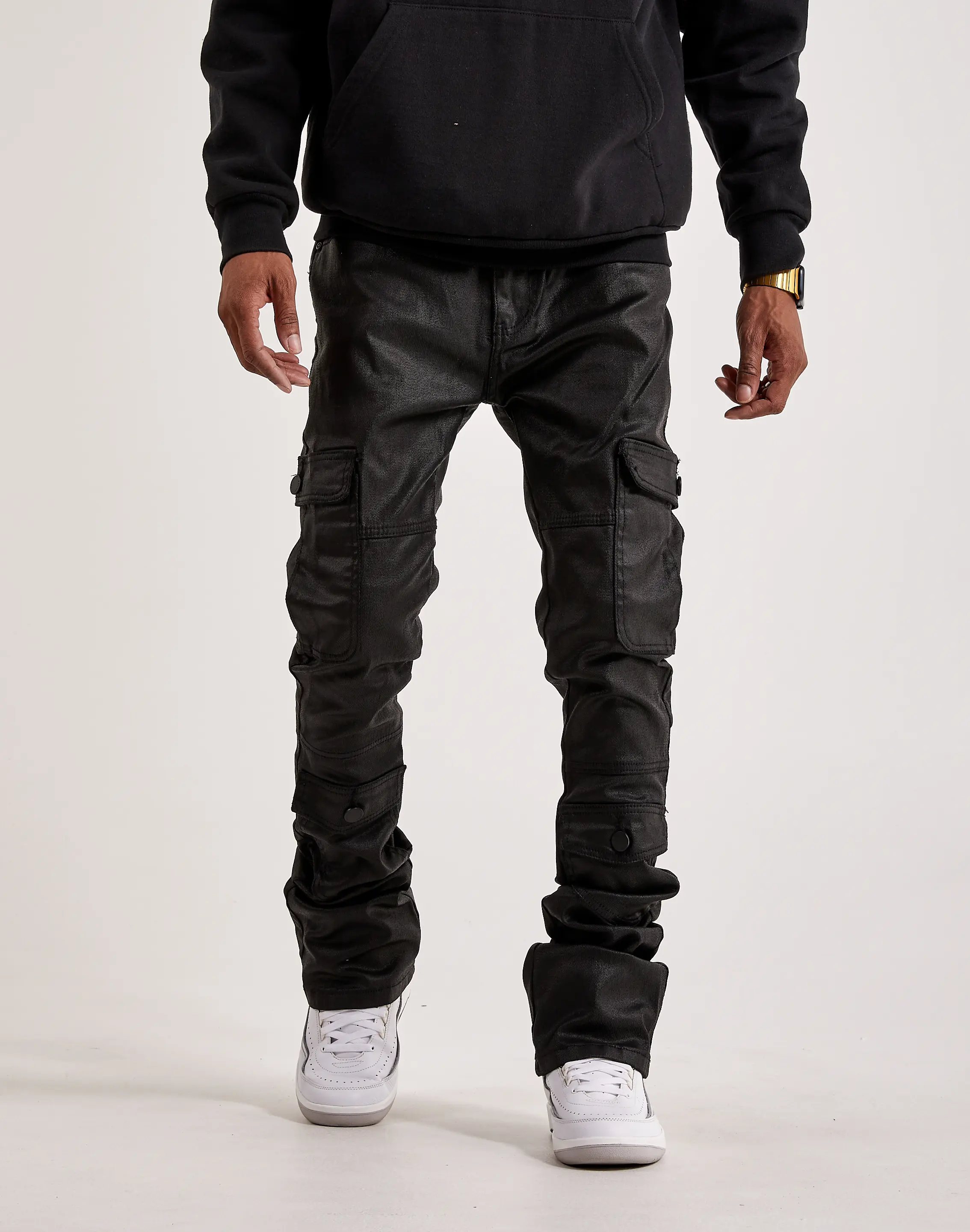 Mens WAIMEA Stacked Coated Cargo Denim Jeans Mens WAIMEA Stacked Coated Cargo Denim Jeans