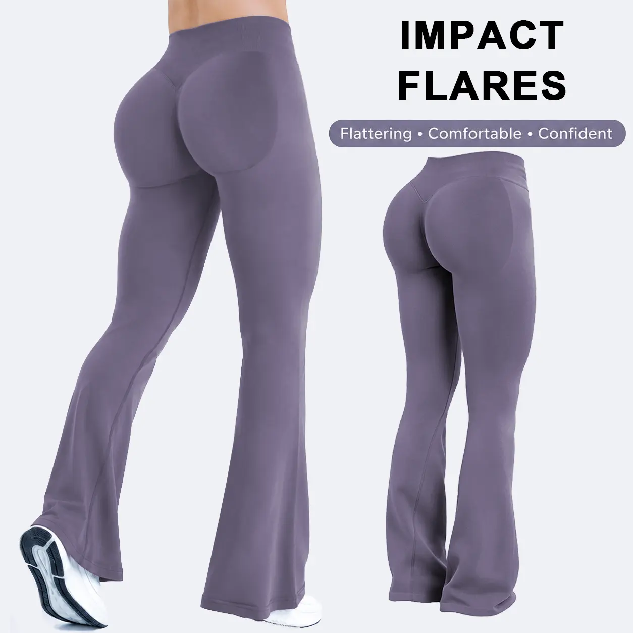 [REGULAR LENGTH] DEEFY IMPACT Flares Butt Bottoms Gymwear Workout Gym Women Butt Lifting Pants Sportswear Sports Slim Fit Tummy Control Yoga Gym Fitness Activewear Gym Style Athleisure