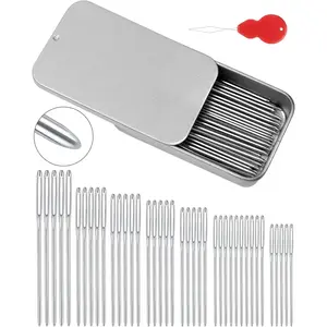 80/40 PCS Large-Eye Blunt Needles,8 Sizes Stainless Steel Yarn Knitting Needles,Sewing Needles,Crafting Knitting Weaving Stringing Needleswith Threaders for Finishing Off Crochet Projects CJ