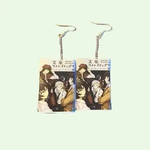 Bungo Stray Dog Manga Earrings Featuring Anime Cover Design from Volume 02