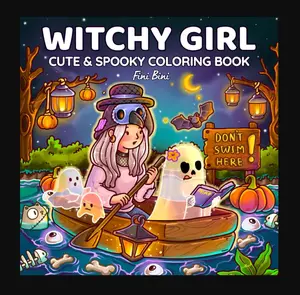 Witchy Girl Cute & Spooky Coloring Book: 40 Cozy Halloween Illustrations with Ghost Cuties, Little Witches & Magical Moments for Fall Relaxation for Adults and Teens (Hygge & Simple Joys)
