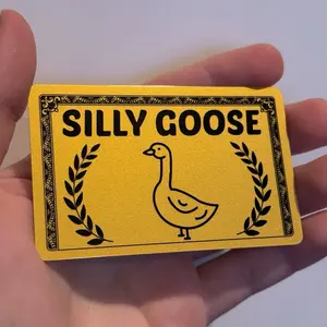 Silly Goose Plastic Card Award - Golden Trophy Card - Funny Gag Gift