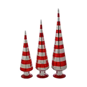 12-18" Glass St ripe Tree Set o f 3 By Valerie