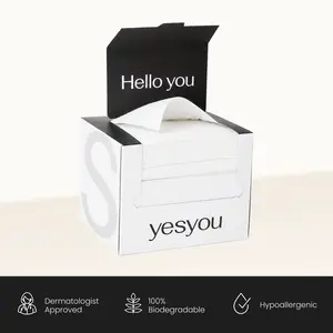 yesyou Single Use Face Towels 45 Ultra Soft for Sensitive Skin 100% Biodegradable Fragrance Free Dermatologist Approved