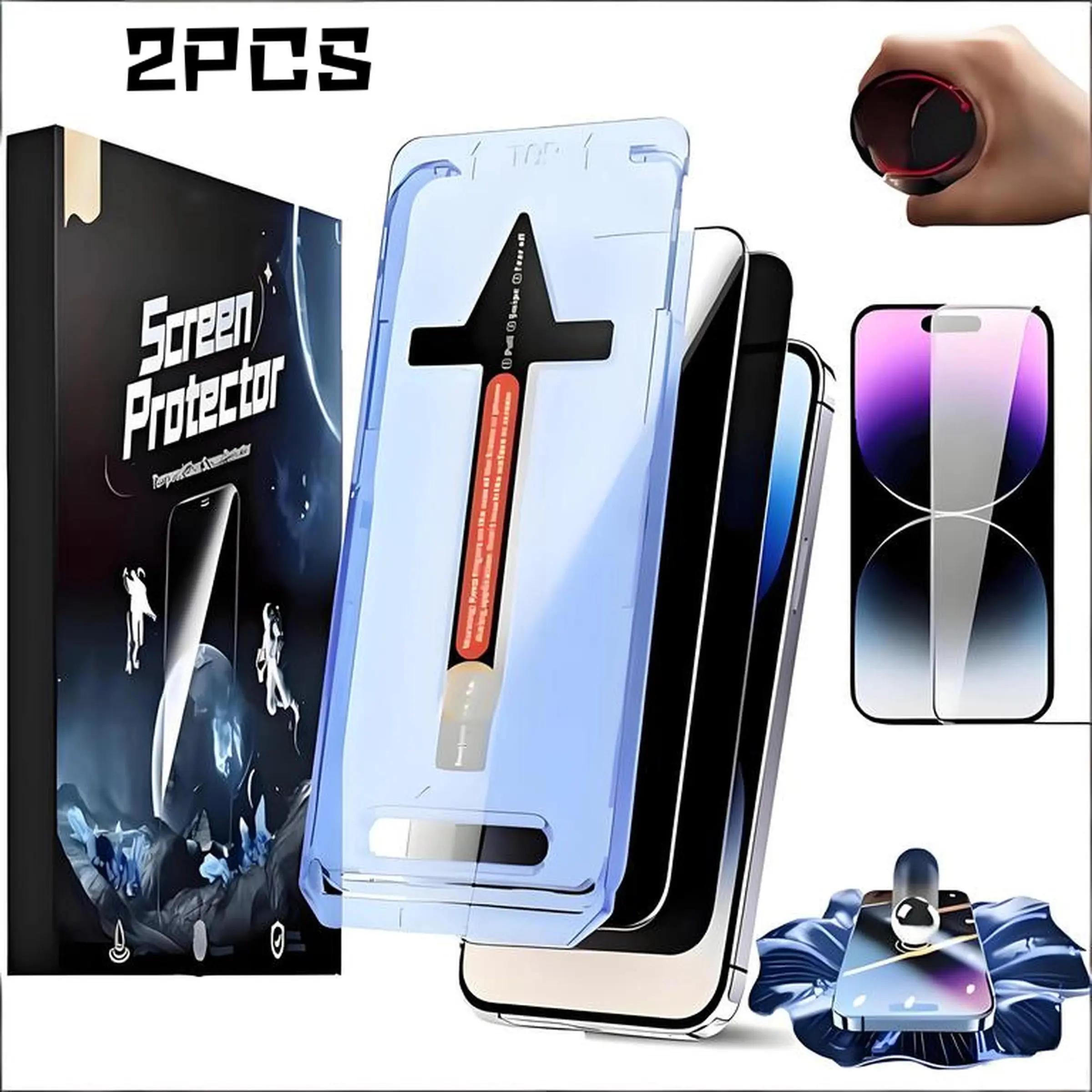 2pcs Anti-Spy Screen Protector, Invisible Glass Film, Dust-Free Bubble-Free, Scratch-Resistant Fingerprint-Proof, Fits iPhone 11-iPhone 11 12 13 14 15 16 17/Pro/Promax/Plus   iPhone 11 PRO MAX